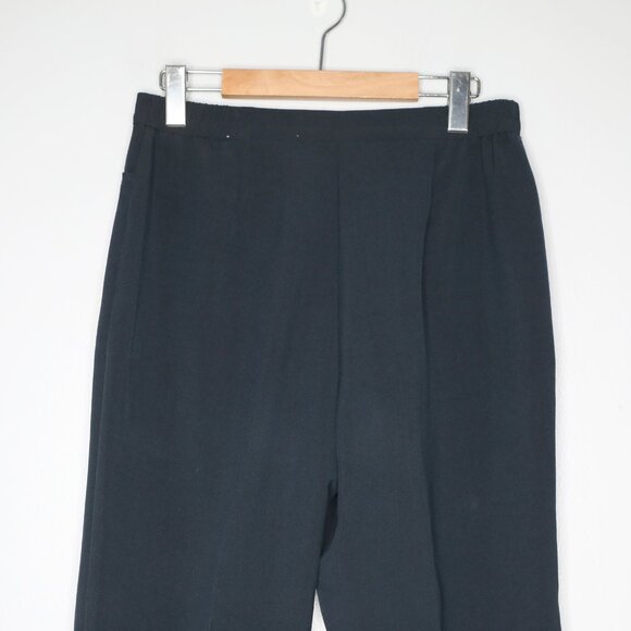 Vintage Laura Trouser Pants Navy Blue Office Workwear 90s Y2K Elastic Waist Sz 6 - Picture 6 of 12